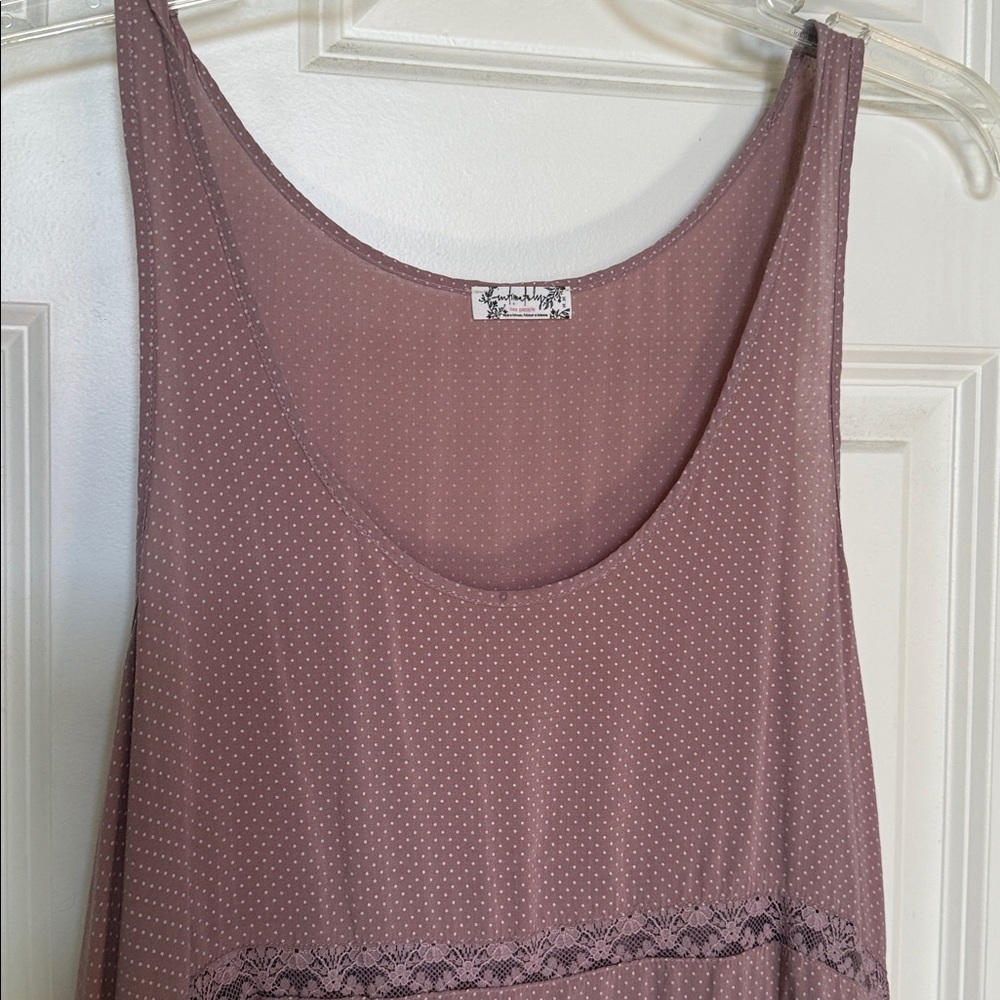 Intimate by Free People Mauve Lacy Sleeveless Top Sz M - Picture 3 of 4